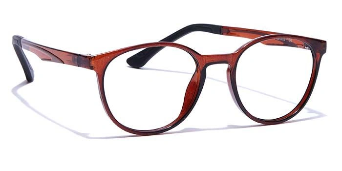 GRAVIATE by Coolwinks E15C7662 Glossy Brown Full Frame Round Eyeglasses for Men and Women-BROWN-2