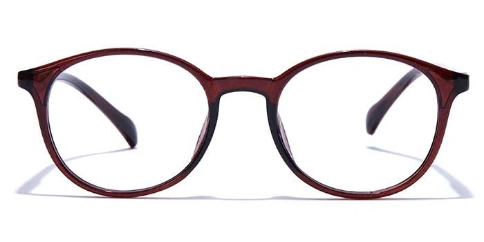 GRAVIATE by Coolwinks E15C7679 Glossy Brown Full Frame Round Eyeglasses for Men and Women-