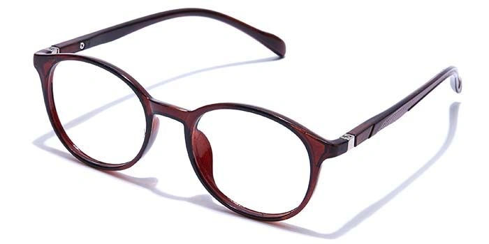 GRAVIATE by Coolwinks E15C7679 Glossy Brown Full Frame Round Eyeglasses for Men and Women-BROWN-1