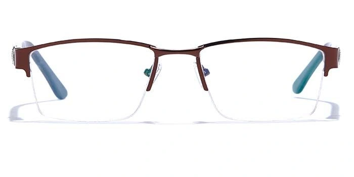 GRAVIATE by Coolwinks E15A6772 Glossy Brown Half Frame Rectangle Eyeglasses for Men and Women-