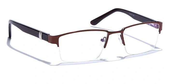 GRAVIATE by Coolwinks E15A6772 Glossy Brown Half Frame Rectangle Eyeglasses for Men and Women-BROWN-2