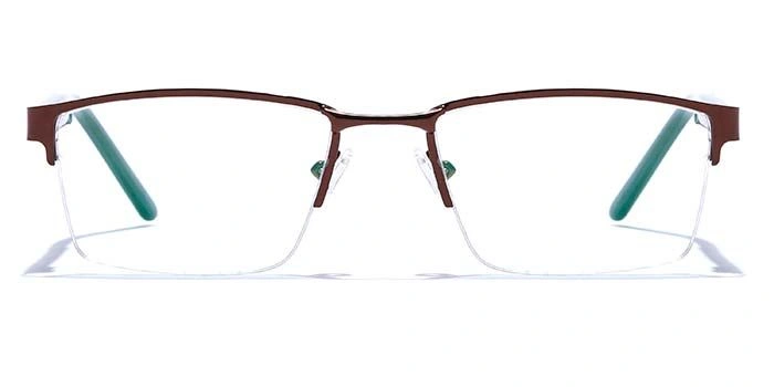 GRAVIATE by Coolwinks E15A6773 Glossy Brown Half Frame Rectangle Eyeglasses for Men and Women-