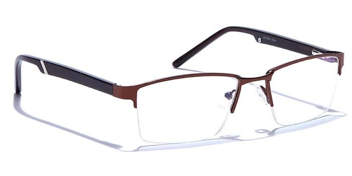 GRAVIATE by Coolwinks E15A6773 Glossy Brown Half Frame Rectangle Eyeglasses for Men and Women-BROWN-2