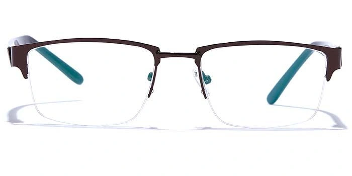 GRAVIATE by Coolwinks E15A6785 Glossy Brown Half Frame Rectangle Eyeglasses for Men and Women-