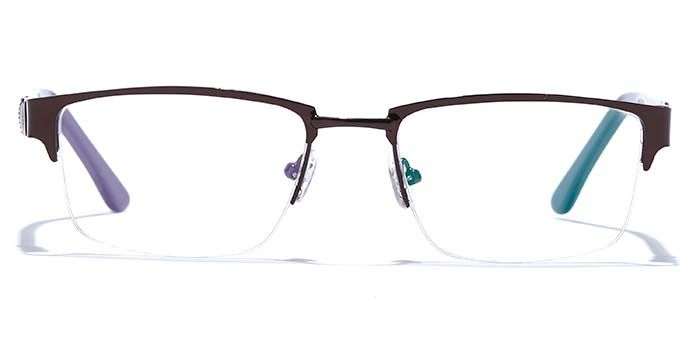 GRAVIATE by Coolwinks E15A6786 Glossy Brown Half Frame Rectangle Eyeglasses for Men and Women-