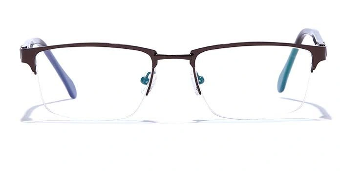 GRAVIATE by Coolwinks E15A6787 Glossy Brown Half Frame Rectangle Eyeglasses for Men and Women-