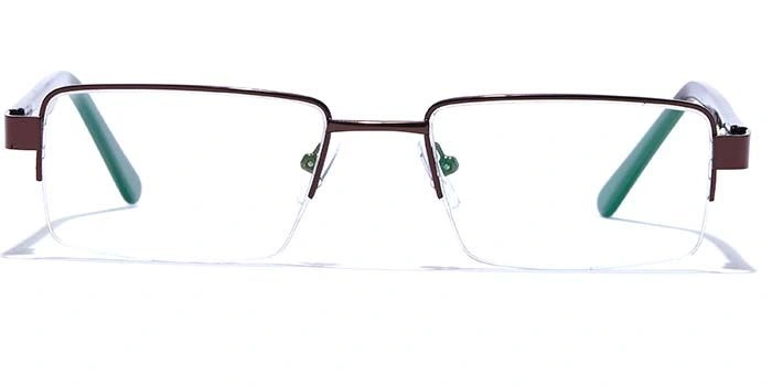 GRAVIATE by Coolwinks E15A6816 Glossy Brown Half Frame Rectangle Eyeglasses for Men and Women-