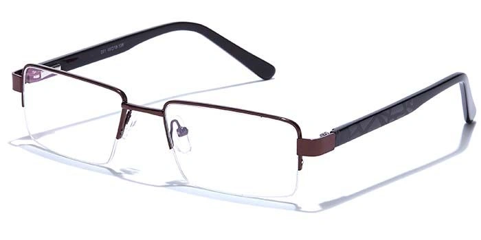 GRAVIATE by Coolwinks E15A6816 Glossy Brown Half Frame Rectangle Eyeglasses for Men and Women-BROWN-1