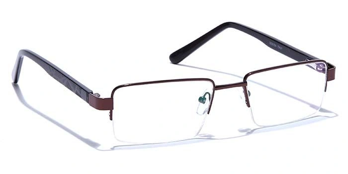 GRAVIATE by Coolwinks E15A6816 Glossy Brown Half Frame Rectangle Eyeglasses for Men and Women-BROWN-2