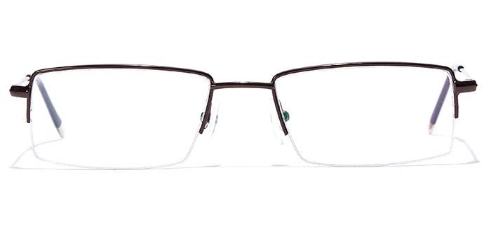 GRAVIATE by Coolwinks E15A7034 Glossy Brown Half Frame Rectangle Eyeglasses for Men and Women-