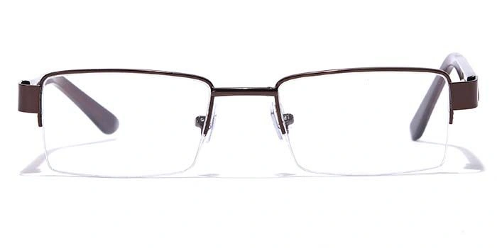 GRAVIATE by Coolwinks E15A7045 Glossy Brown Half Frame Rectangle Eyeglasses for Men and Women-