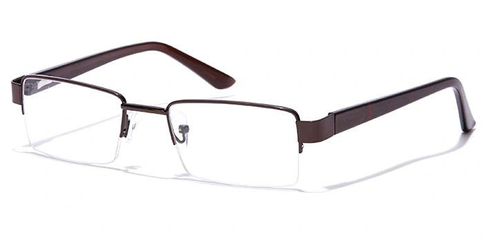 GRAVIATE by Coolwinks E15A7053 Glossy Brown Half Frame Rectangle Eyeglasses for Men and Women-BROWN-1