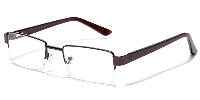 GRAVIATE by Coolwinks E15A7102 Glossy Brown Half Frame Rectangle Eyeglasses for Men and Women-BROWN-1