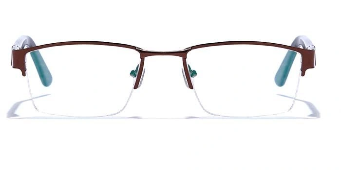 GRAVIATE by Coolwinks E15B6777 Glossy Brown Half Frame Rectangle Eyeglasses for Men and Women-