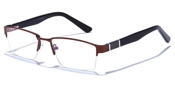 GRAVIATE by Coolwinks E15B6777 Glossy Brown Half Frame Rectangle Eyeglasses for Men and Women-BROWN-1