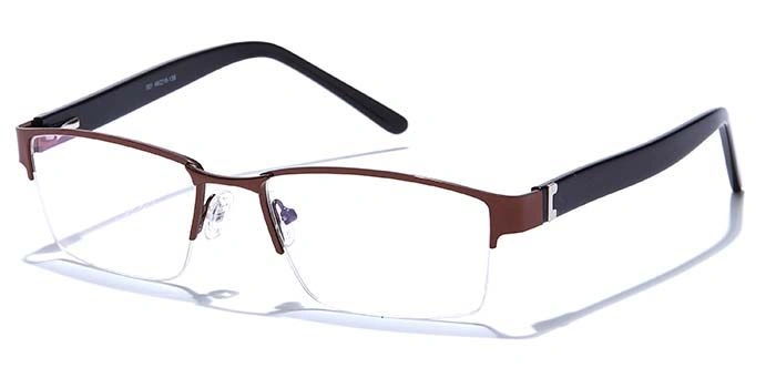 GRAVIATE by Coolwinks E15B6778 Glossy Brown Half Frame Rectangle Eyeglasses for Men and Women-BROWN-1