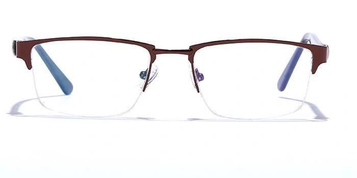 GRAVIATE by Coolwinks E15B6780 Glossy Brown Half Frame Rectangle Eyeglasses for Men and Women-