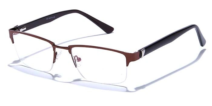 GRAVIATE by Coolwinks E15B6780 Glossy Brown Half Frame Rectangle Eyeglasses for Men and Women-BROWN-1