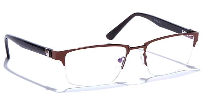 GRAVIATE by Coolwinks E15B6780 Glossy Brown Half Frame Rectangle Eyeglasses for Men and Women-BROWN-2