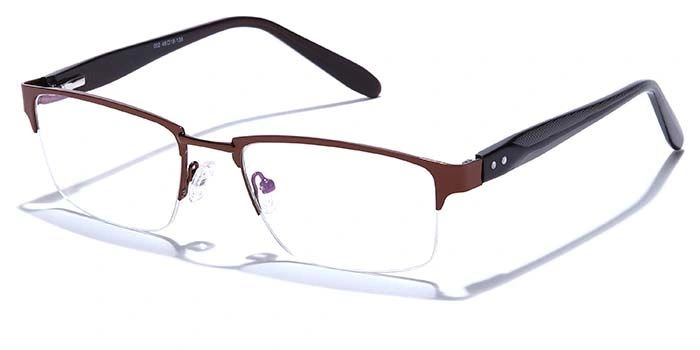 GRAVIATE by Coolwinks E15B6781 Glossy Brown Half Frame Rectangle Eyeglasses for Men and Women-BROWN-1