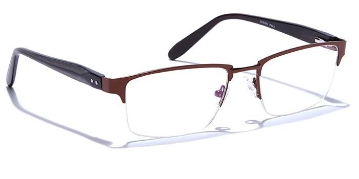 GRAVIATE by Coolwinks E15B6781 Glossy Brown Half Frame Rectangle Eyeglasses for Men and Women-BROWN-2