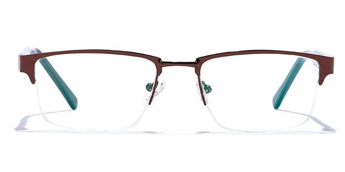 GRAVIATE by Coolwinks E15B6782 Glossy Brown Half Frame Rectangle Eyeglasses for Men and Women-