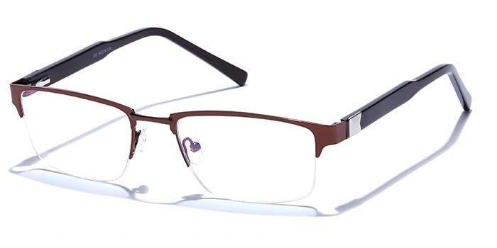 GRAVIATE by Coolwinks E15B6782 Glossy Brown Half Frame Rectangle Eyeglasses for Men and Women-BROWN-1