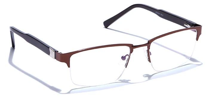 GRAVIATE by Coolwinks E15B6782 Glossy Brown Half Frame Rectangle Eyeglasses for Men and Women-BROWN-2