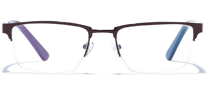 GRAVIATE by Coolwinks E15B6784 Glossy Brown Half Frame Rectangle Eyeglasses for Men and Women-