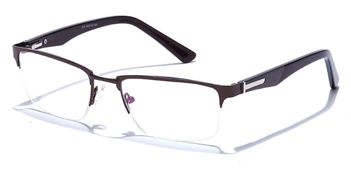 GRAVIATE by Coolwinks E15B6784 Glossy Brown Half Frame Rectangle Eyeglasses for Men and Women-BROWN-1