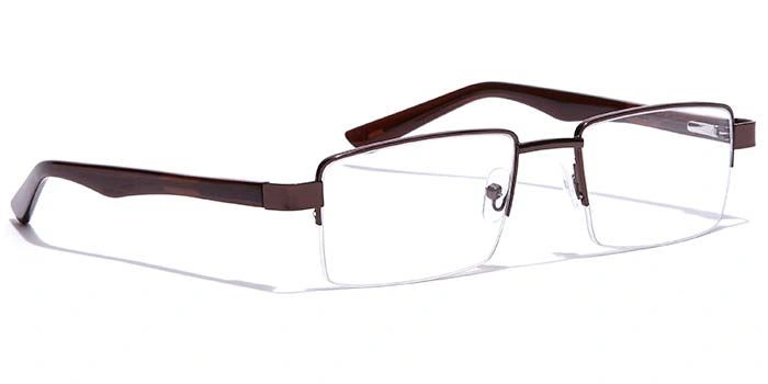 GRAVIATE by Coolwinks E15B7165 Glossy Brown Half Frame Rectangle Eyeglasses for Men and Women-BROWN-2