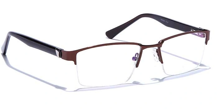 GRAVIATE by Coolwinks E15C6774 Glossy Brown Half Frame Rectangle Eyeglasses for Men and Women-BROWN-2