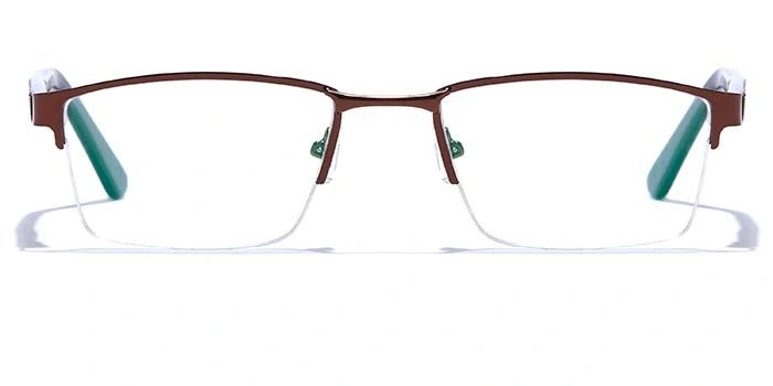 GRAVIATE by Coolwinks E15C6775 Glossy Brown Half Frame Rectangle Eyeglasses for Men and Women-