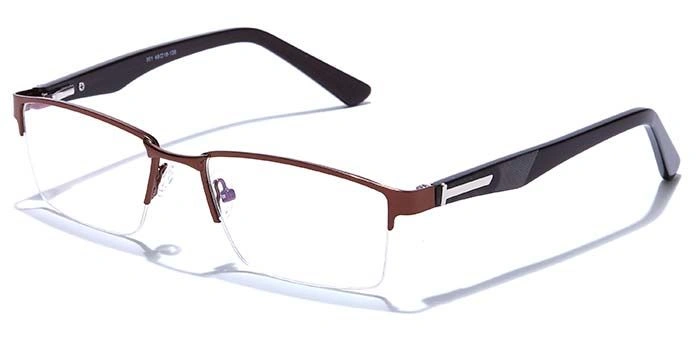 GRAVIATE by Coolwinks E15C6775 Glossy Brown Half Frame Rectangle Eyeglasses for Men and Women-BROWN-1