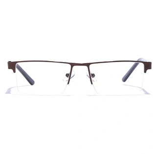 GRAVIATE by Coolwinks E15C6899 Glossy Brown Half Frame Rectangle Eyeglasses for Men and Women