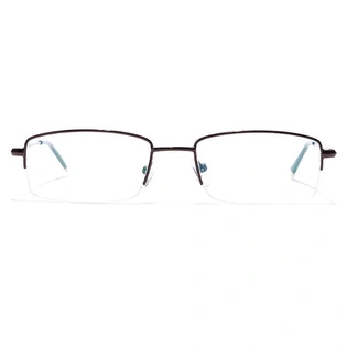 GRAVIATE by Coolwinks E15C7020 Glossy Brown Half Frame Rectangle Eyeglasses for Men and Women