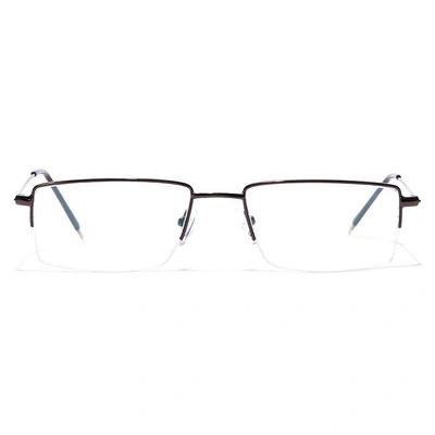 GRAVIATE by Coolwinks E15C7026 Glossy Brown Half Frame Rectangle Eyeglasses for Men and Women