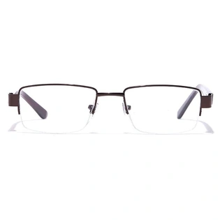 GRAVIATE by Coolwinks E15C7051 Glossy Brown Half Frame Rectangle Eyeglasses for Men and Women