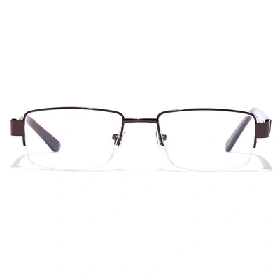 GRAVIATE by Coolwinks E15C7051 Glossy Brown Half Frame Rectangle Eyeglasses for Men and Women