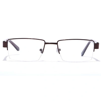 GRAVIATE by Coolwinks E15C7104 Glossy Brown Half Frame Rectangle Eyeglasses for Men and Women
