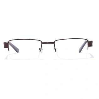GRAVIATE by Coolwinks E15C7111 Glossy Brown Half Frame Rectangle Eyeglasses for Men and Women