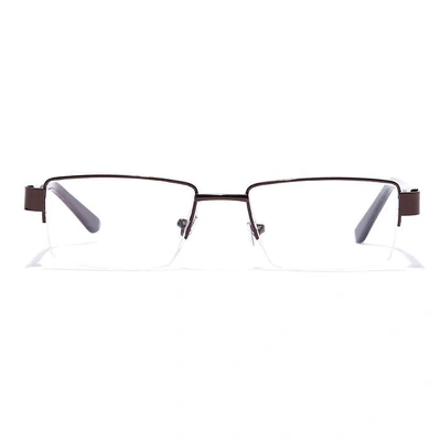GRAVIATE by Coolwinks E15C7112 Glossy Brown Half Frame Rectangle Eyeglasses for Men and Women