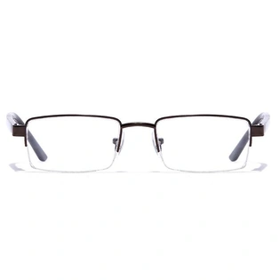 GRAVIATE by Coolwinks E15C7202 Glossy Brown Half Frame Rectangle Eyeglasses for Men and Women