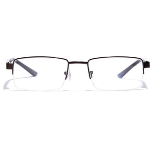 GRAVIATE by Coolwinks E15C7204 Glossy Brown Half Frame Rectangle Eyeglasses for Men and Women