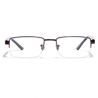 GRAVIATE by Coolwinks E15C7206 Matte Brown Half Frame Rectangle Eyeglasses for Men and Women