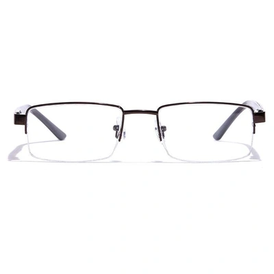 GRAVIATE by Coolwinks E15C7206 Matte Brown Half Frame Rectangle Eyeglasses for Men and Women