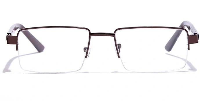 GRAVIATE by Coolwinks E15C7210 Glossy Brown Half Frame Rectangle Eyeglasses for Men and Women-