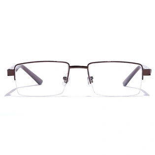 GRAVIATE by Coolwinks E15C7212 Glossy Brown Half Frame Rectangle Eyeglasses for Men and Women