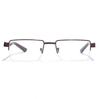 GRAVIATE by Coolwinks E15C7216 Glossy Brown Half Frame Rectangle Eyeglasses for Men and Women