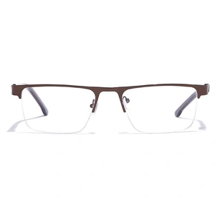 GRAVIATE by Coolwinks E15C7224 Glossy Brown Half Frame Rectangle Eyeglasses for Men and Women